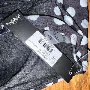 Black white polka dot swim dress